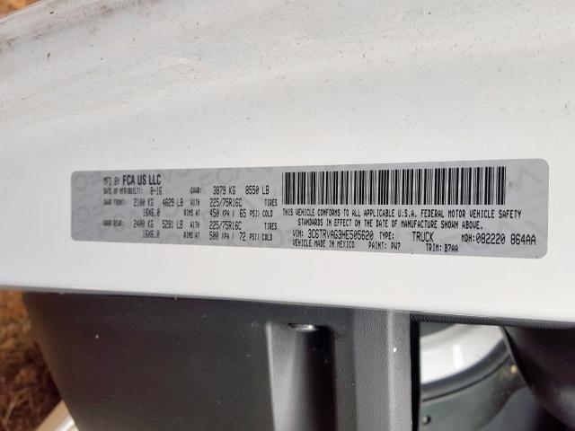 3C6TRVAG3HE505620 - 2017 RAM PROMASTER 白色 照片 10