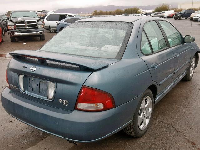 3N1BB51D41L117329 - 2001 NISSAN SENTRA SE BLUE photo 4