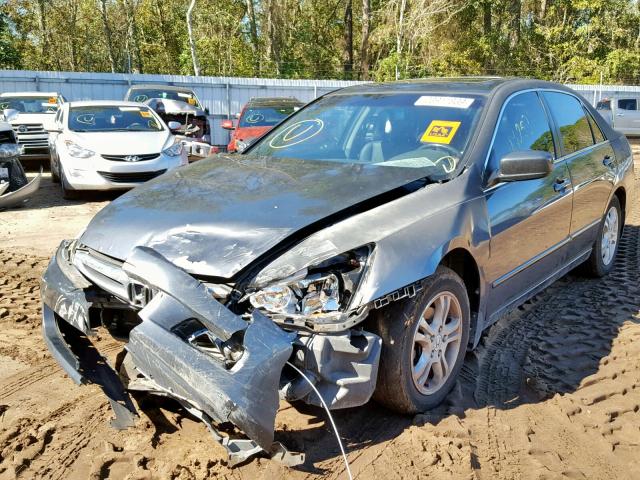 1HGCM56837A130257 - 2007 HONDA ACCORD EX GRAY photo 2