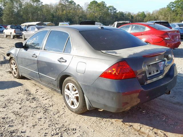 1HGCM56837A130257 - 2007 HONDA ACCORD EX GRAY photo 3