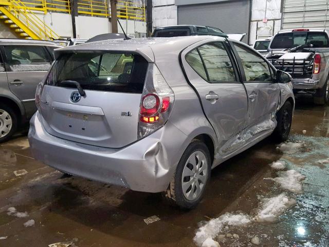 JTDKDTB32D1531299 - 2013 TOYOTA PRIUS C SILVER photo 4