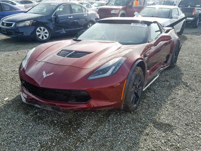 1G1YU2D69H5601996 - 2017 CHEVROLET CORVETTE Z BURGUNDY photo 2