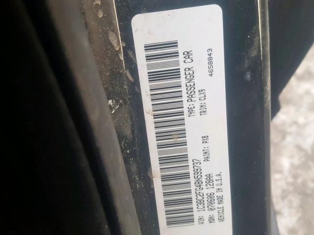 1C3BC2FG4BN599737 - 2011 CHRYSLER 200 LIMITE BLACK photo 10