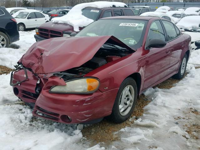 1G2NE52E75M141553 - 2005 PONTIAC GRAND AM S MAROON photo 2