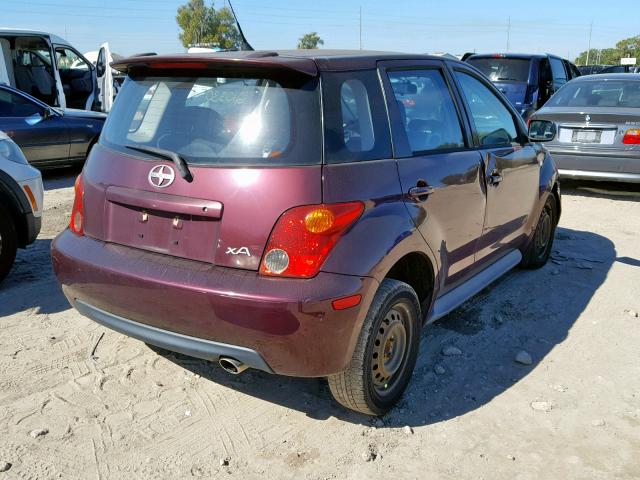 JTKKT604450122222 - 2005 TOYOTA SCION XA BURGUNDY photo 4