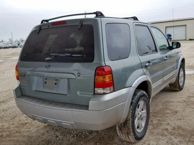 1FMCU95H25KC96389 - 2005 FORD ESCAPE HEV GREEN photo 4