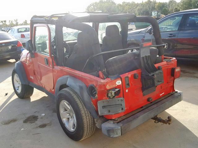 1J4FA69S14P719392 - 2004 JEEP WRANGLER / RED photo 3