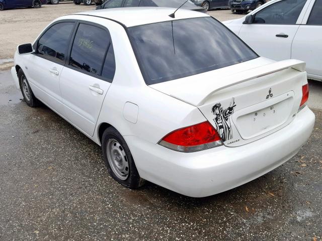 JA3AJ26E05U029030 - 2005 MITSUBISHI LANCER ES WHITE photo 3