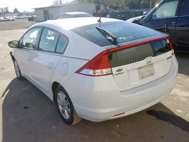 JHMZE2H79AS010696 - 2010 HONDA INSIGHT EX WHITE photo 3