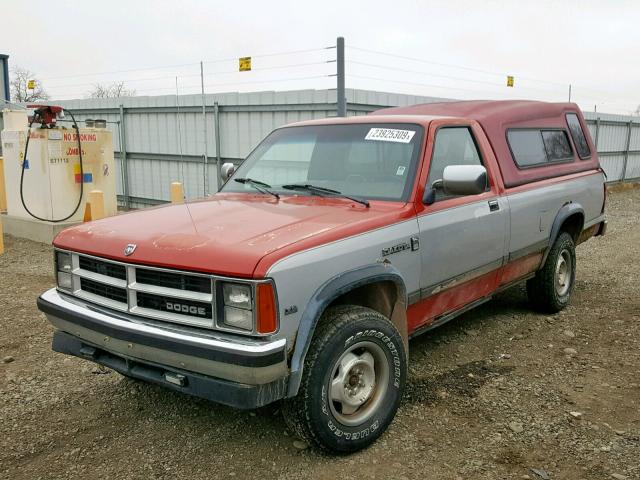 1B7GG26X9LS676658 - 1990 DODGE DAKOTA RED photo 2