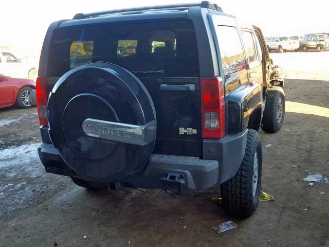 5GTEN13E988200742 - 2008 HUMMER H3 BLACK photo 4