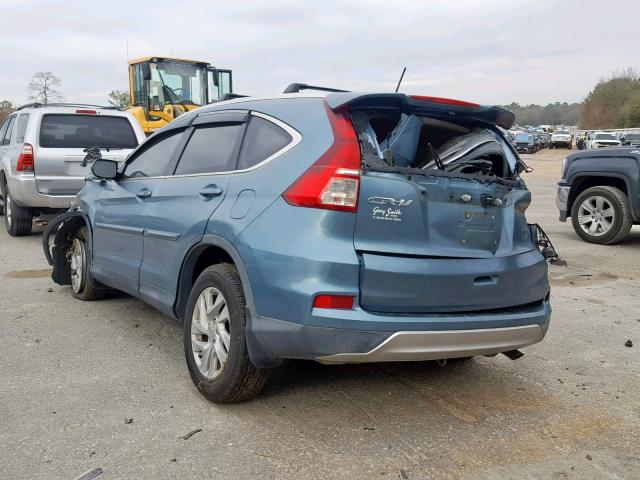 2HKRM3H78FH518223 - 2015 HONDA CR-V EXL BLUE photo 3