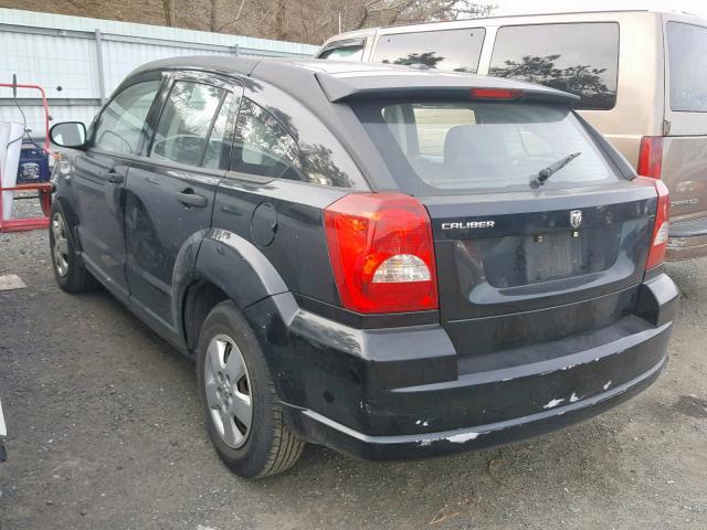 1B3HB28B07D152217 - 2007 DODGE CALIBER BLACK photo 3