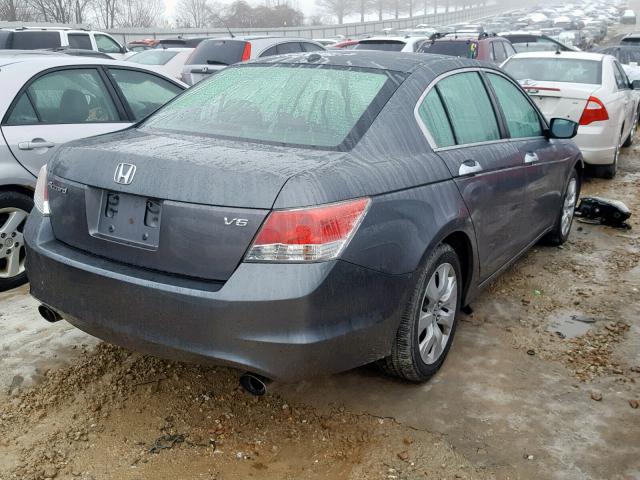 1HGCP36808A033885 - 2008 HONDA ACCORD EXL GRAY photo 4