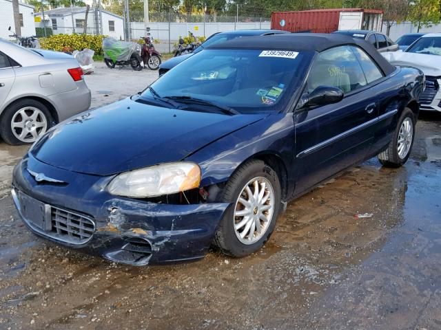 1C3EL45R02N262624 - 2002 CHRYSLER SEBRING LX BLACK photo 2