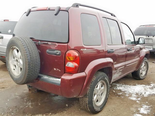 1J4GL58K12W213140 - 2002 JEEP LIBERTY LI RED photo 4