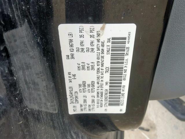 1D7HU18206S706164 - 2006 DODGE RAM 1500 S BLACK photo 10