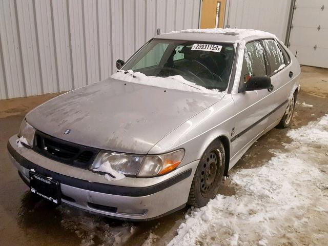 YS3DF55K912041314 - 2001 SAAB 9-3 SE SILVER photo 2