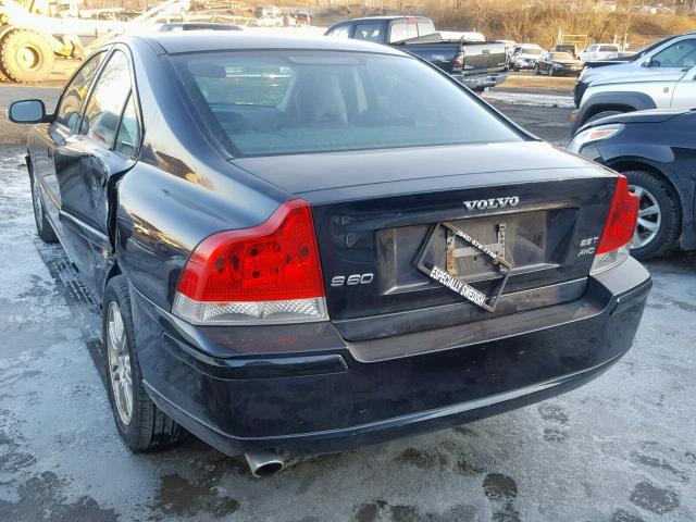 YV1RH592272634551 - 2007 VOLVO S60 2.5T BLACK photo 3