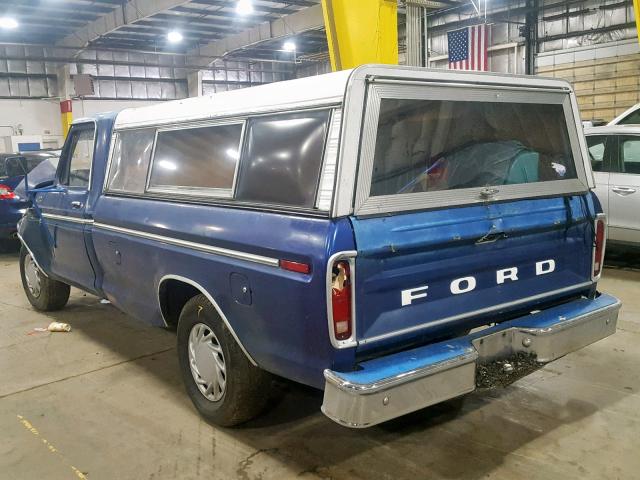 F10GRBJ5332 - 1978 FORD F100 PICKU BLUE photo 3