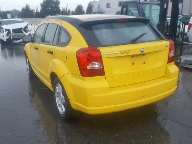 1B3HB48B57D563396 - 2007 DODGE CALIBER SX YELLOW photo 3