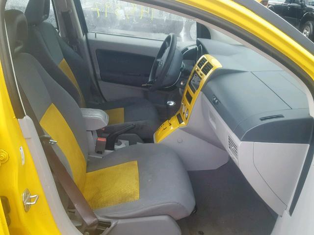 1B3HB48B57D563396 - 2007 DODGE CALIBER SX YELLOW photo 5