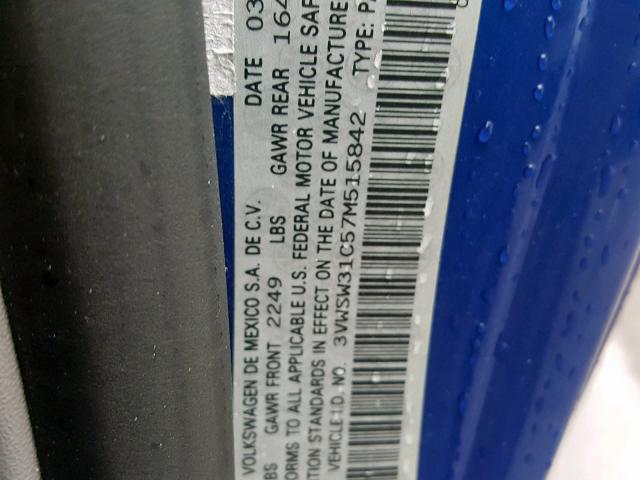 3VWSW31C57M515842 - 2007 VOLKSWAGEN NEW BEETLE Mavi foto 10