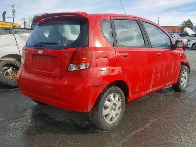 KL1TD626X5B353421 - 2005 CHEVROLET AVEO BASE წითელი ფოტო 4