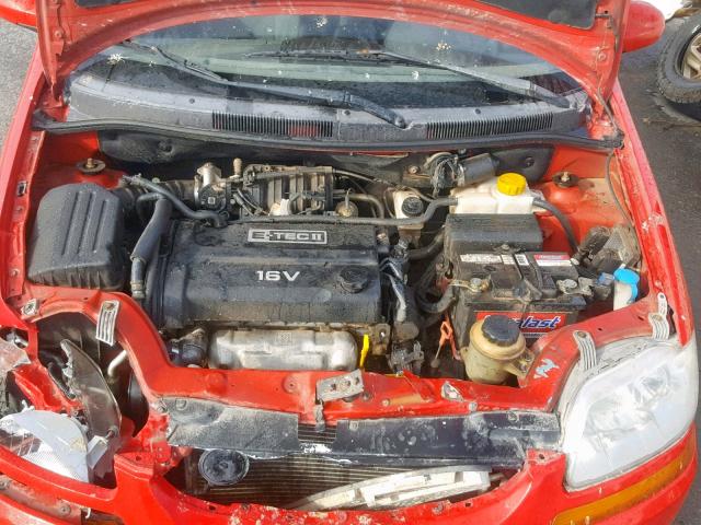 KL1TD626X5B353421 - 2005 CHEVROLET AVEO BASE წითელი ფოტო 7