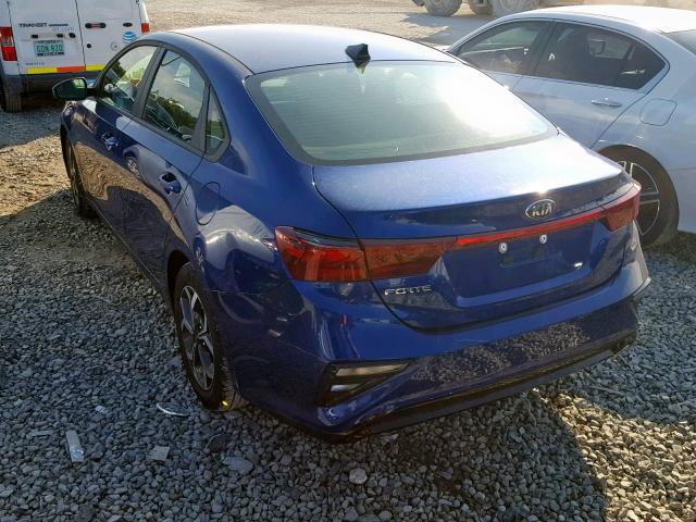 3KPF24AD7KE033603 - 2019 KIA FORTE FE BLUE photo 3