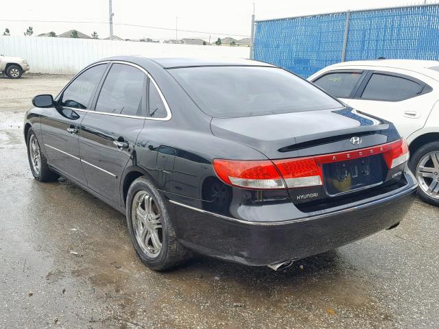 KMHFC46FX6A057308 - 2006 HYUNDAI AZERA SE BLACK photo 3