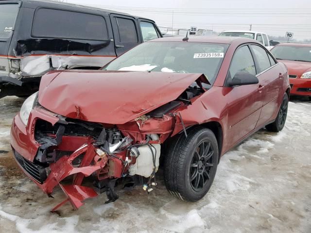 1G2ZF57B384160411 - 2008 PONTIAC G6 VALUE L BURGUNDY photo 2