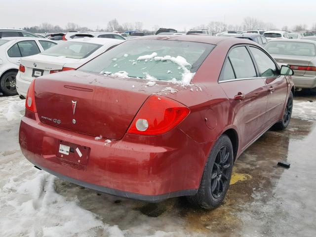 1G2ZF57B384160411 - 2008 PONTIAC G6 VALUE L BURGUNDY photo 4