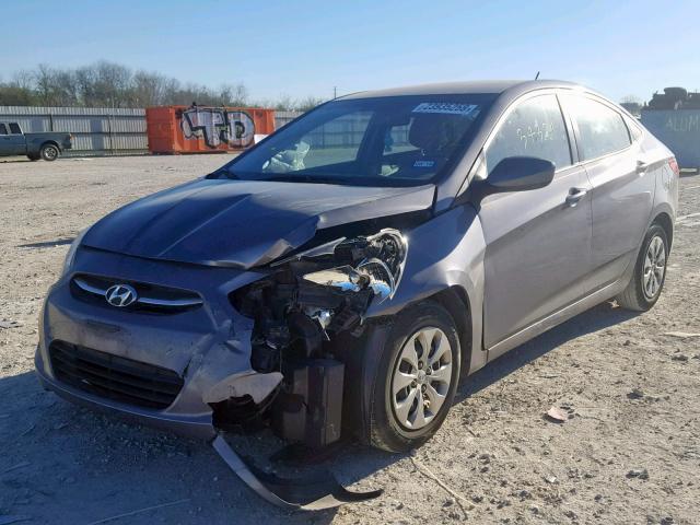 KMHCT4AE0GU114732 - 2016 HYUNDAI ACCENT SE GRAY photo 2