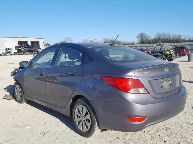 KMHCT4AE0GU114732 - 2016 HYUNDAI ACCENT SE GRAY photo 3