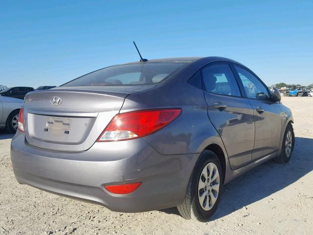 KMHCT4AE0GU114732 - 2016 HYUNDAI ACCENT SE GRAY photo 4