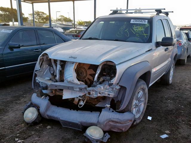 1J4GL48K02W140305 - 2002 JEEP LIBERTY SP SILVER photo 2