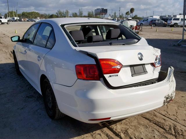 3VW2K7AJ2CM337044 - 2012 VOLKSWAGEN JETTA BASE Սպիտակ լուսանկար 3