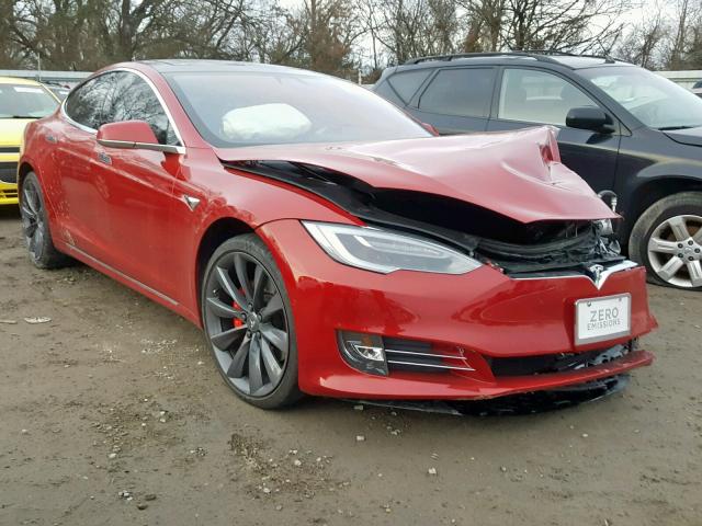 5YJSA1E48HF184284 - 2017 TESLA MODEL S RED photo 1