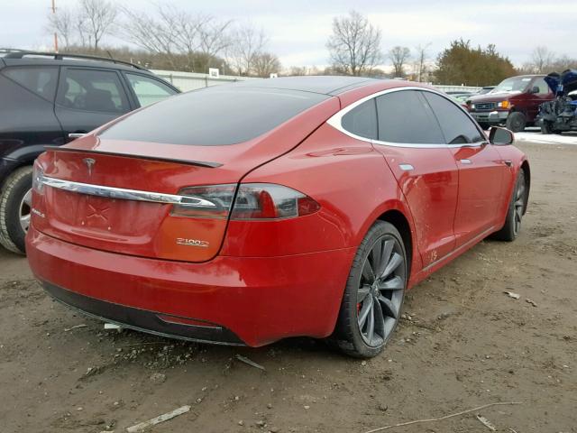 5YJSA1E48HF184284 - 2017 TESLA MODEL S RED photo 4