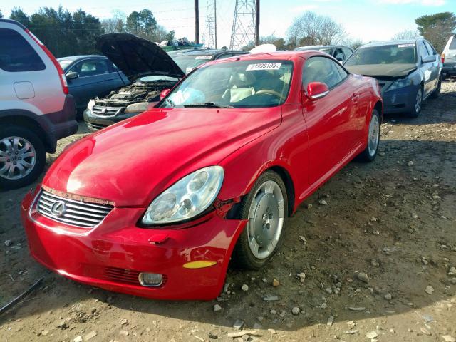 JTHFN48Y120002077 - 2002 LEXUS SC 430 RED photo 2