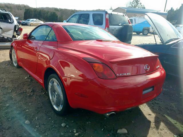 JTHFN48Y120002077 - 2002 LEXUS SC 430 RED photo 3