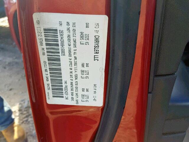 2B3KA43R08H168835 - 2008 DODGE CHARGER RED photo 10