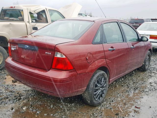 1FAHP34NX6W194859 - 2006 FORD FOCUS ZX4 BURGUNDY photo 4