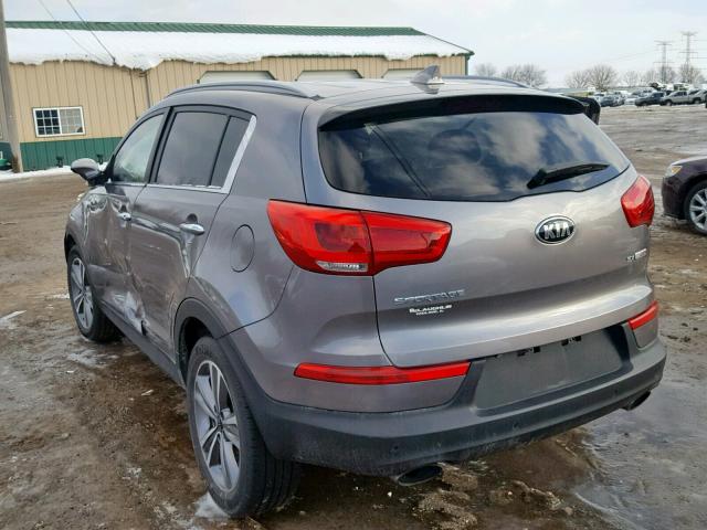 KNDPCCA67E7642370 - 2014 KIA SPORTAGE S GRAY photo 3