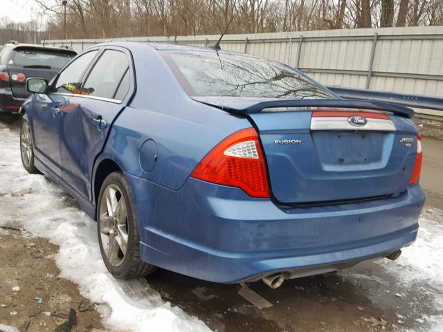 3FAHP0DC4AR137548 - 2010 FORD FUSION SPO BLUE photo 3