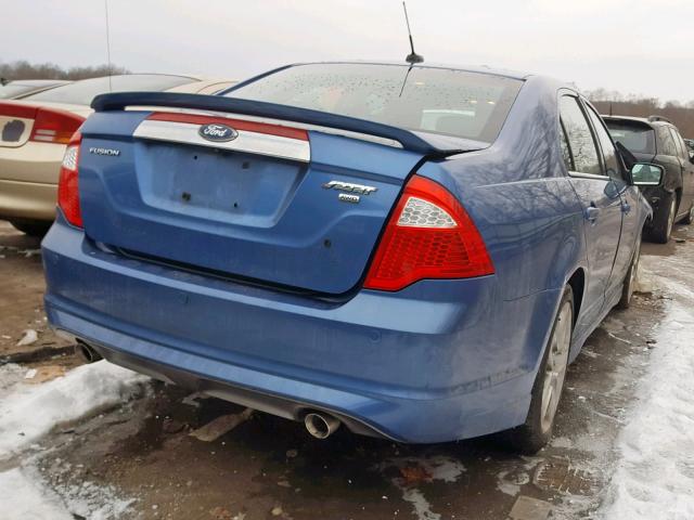 3FAHP0DC4AR137548 - 2010 FORD FUSION SPO BLUE photo 4