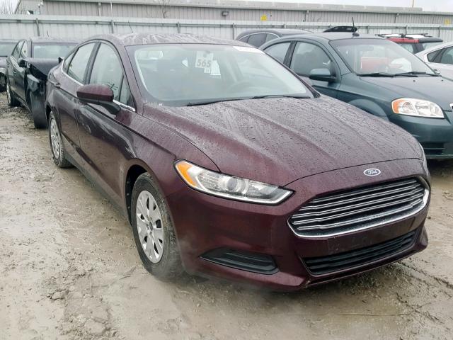 3FA6P0G77DR168500 - 2013 FORD FUSION S MAROON photo 1