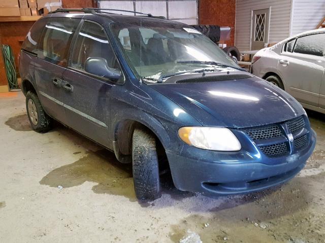 1B4GP15B92B555401 - 2002 DODGE CARAVAN EC BLUE photo 1