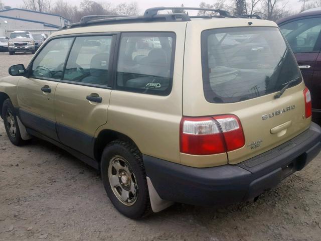 JF1SF63502H729420 - 2002 SUBARU FORESTER L GOLD photo 3